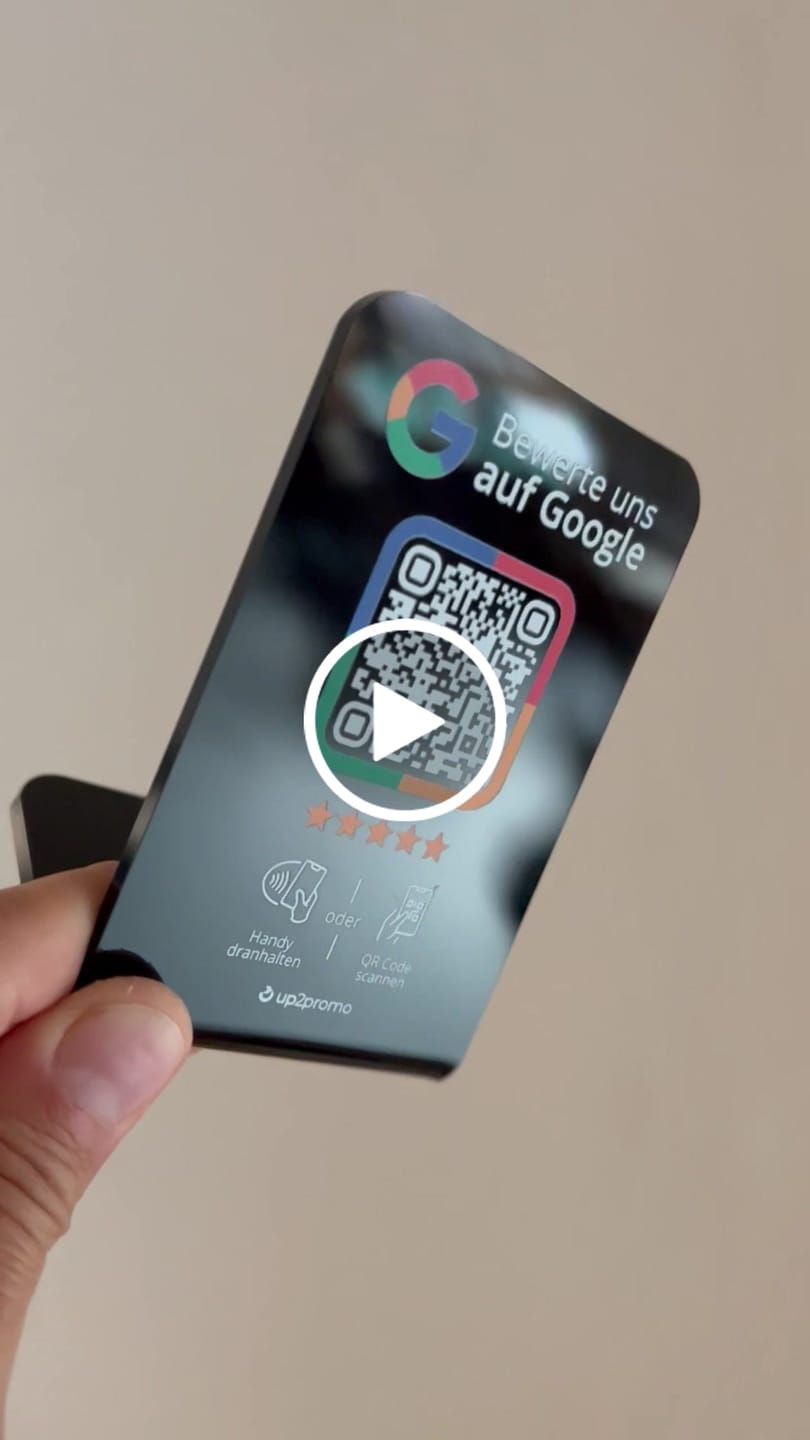 Customer video review of Google Bewertung Aufsteller mit NFC & QR-Code