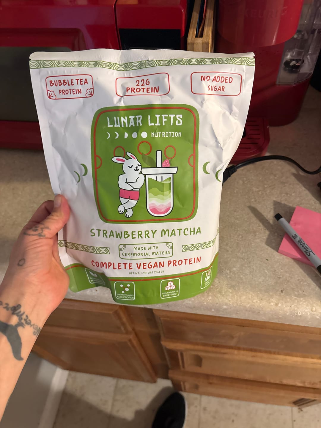 Customer photo review of Strawberry Matcha - Vegan