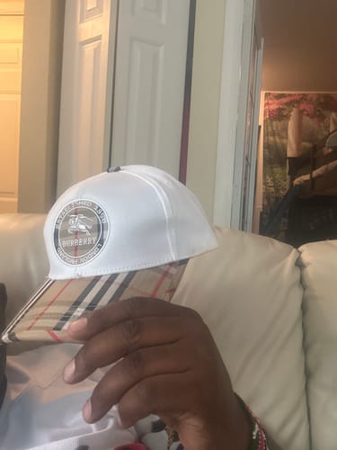 Customer photo review of Sophisticated Minimalist Baseball Cap with Classic Check Detail