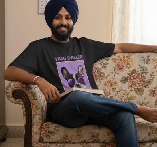 Customer photo review of Hug Dealer Unisex Oversized Cotton T-Shirt