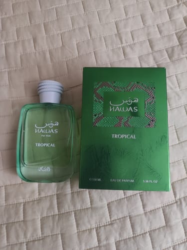 Reseña con foto de un cliente sobre Perfume Rasasi Hawas Tropical 100 ml EDP
