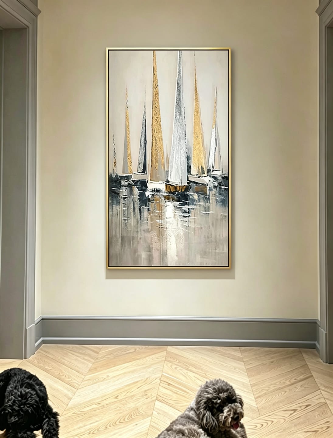 Customer photo review of Sailor – Hand-Painted Modern Sailboat Oil Painting | Acoustic & Nautical Wall Art