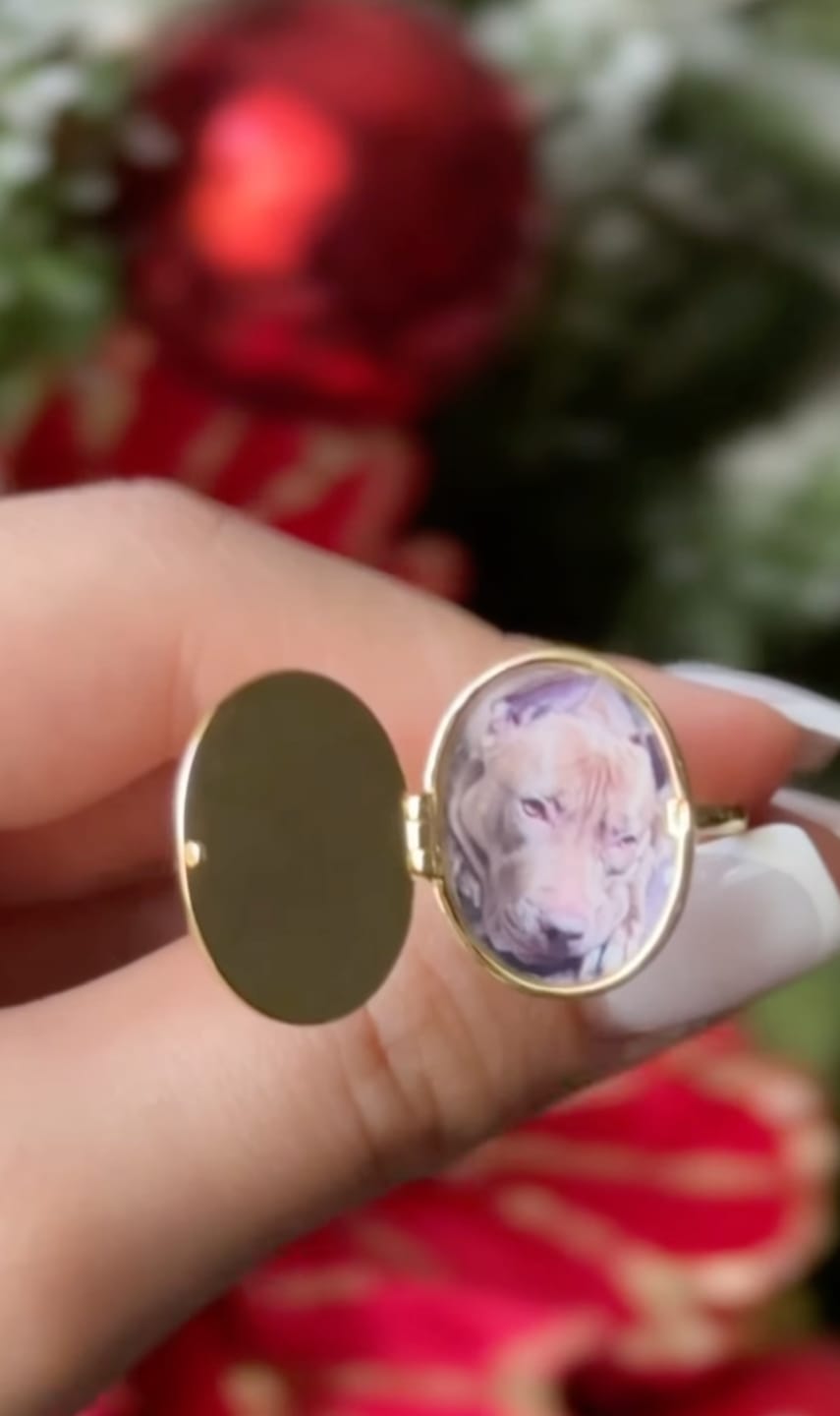 Customer photo review of Custom Photo Locket Ring