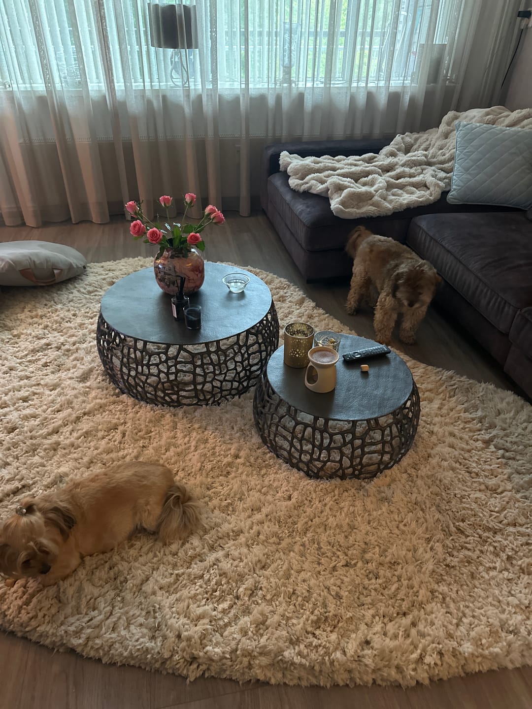 Customer photo review of Salontafel Mystique - Rond - Nikkel - Set van 2