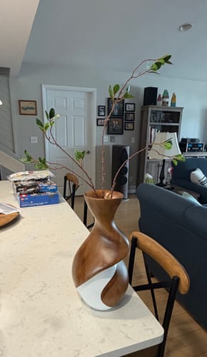 Customer photo review of Vase Wood Sculpture #WG029