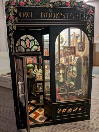 Customer photo review of DIY Book Nook kit - Owl Bookstore