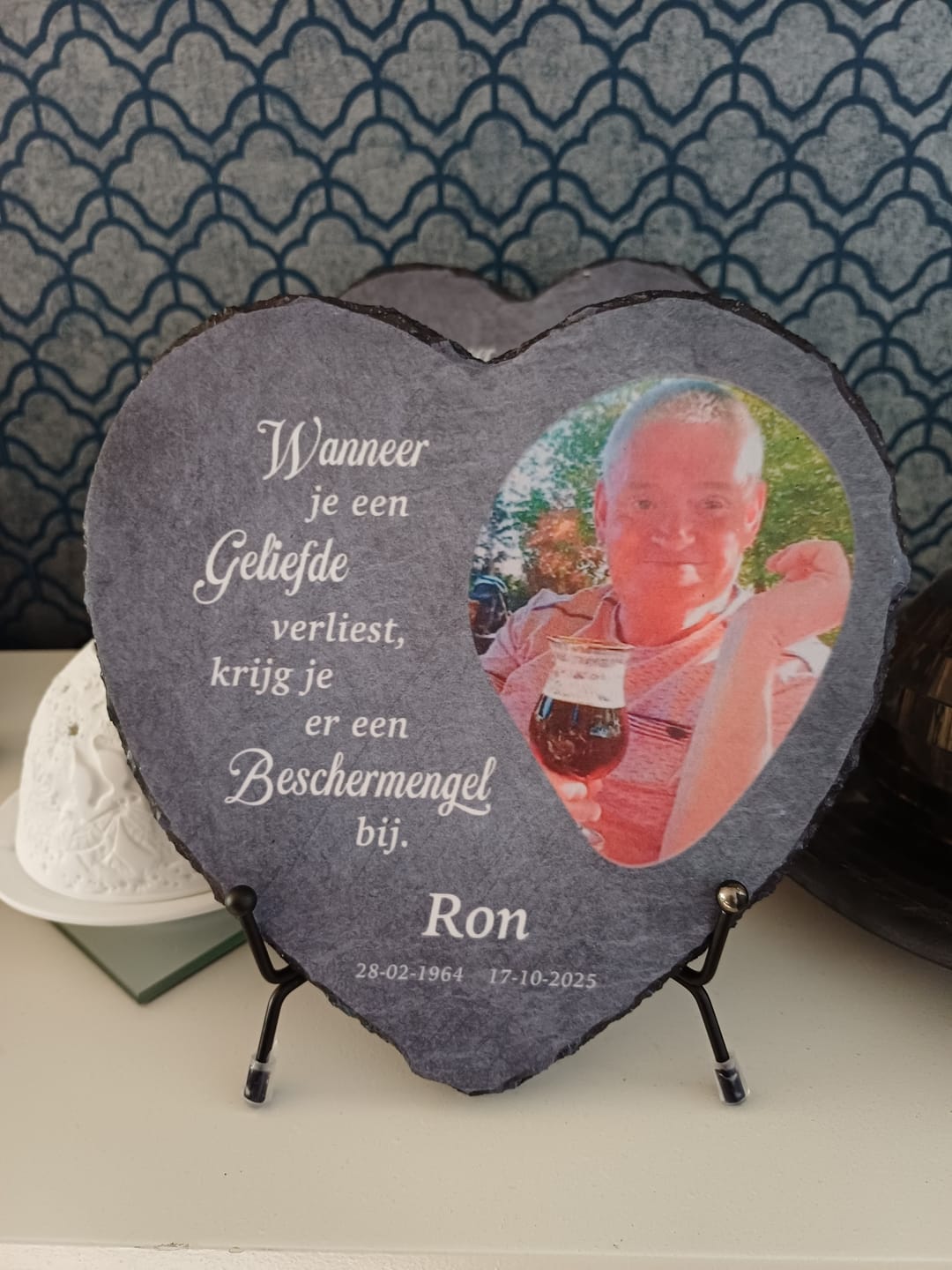 Customer photo review of Beschermengel - Gepersonaliseerd hart van leisteen