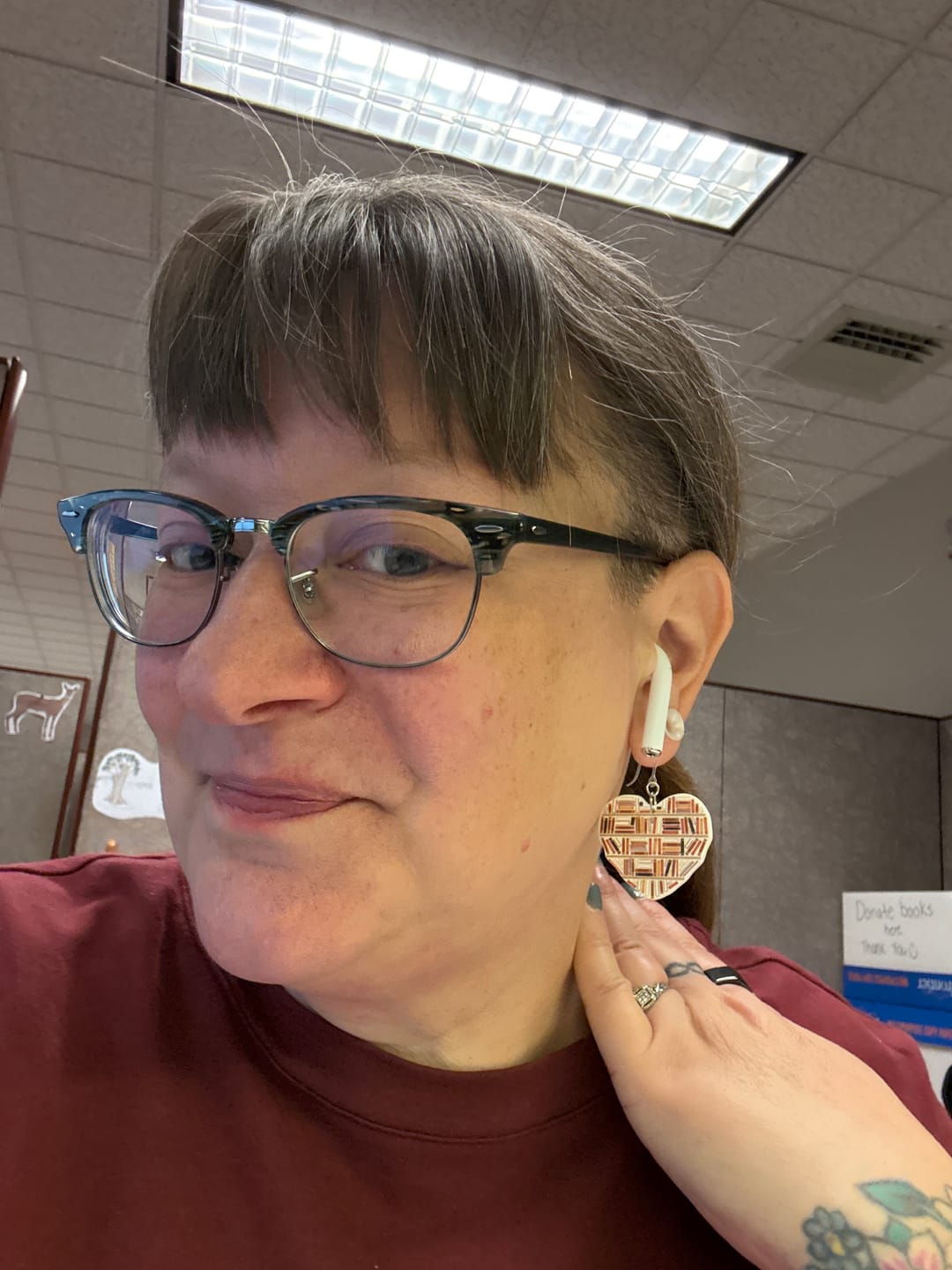 Customer photo review of Gold Hoop Dangles