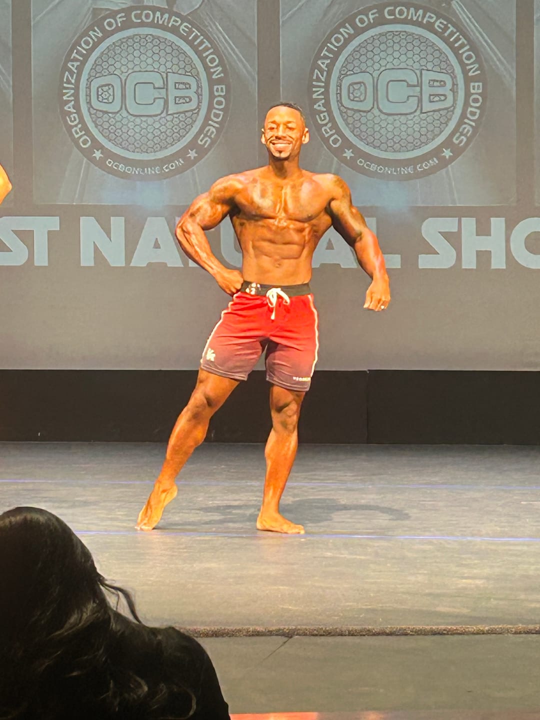 Customer photo review of 1067 - Men's physique Stage Shorts