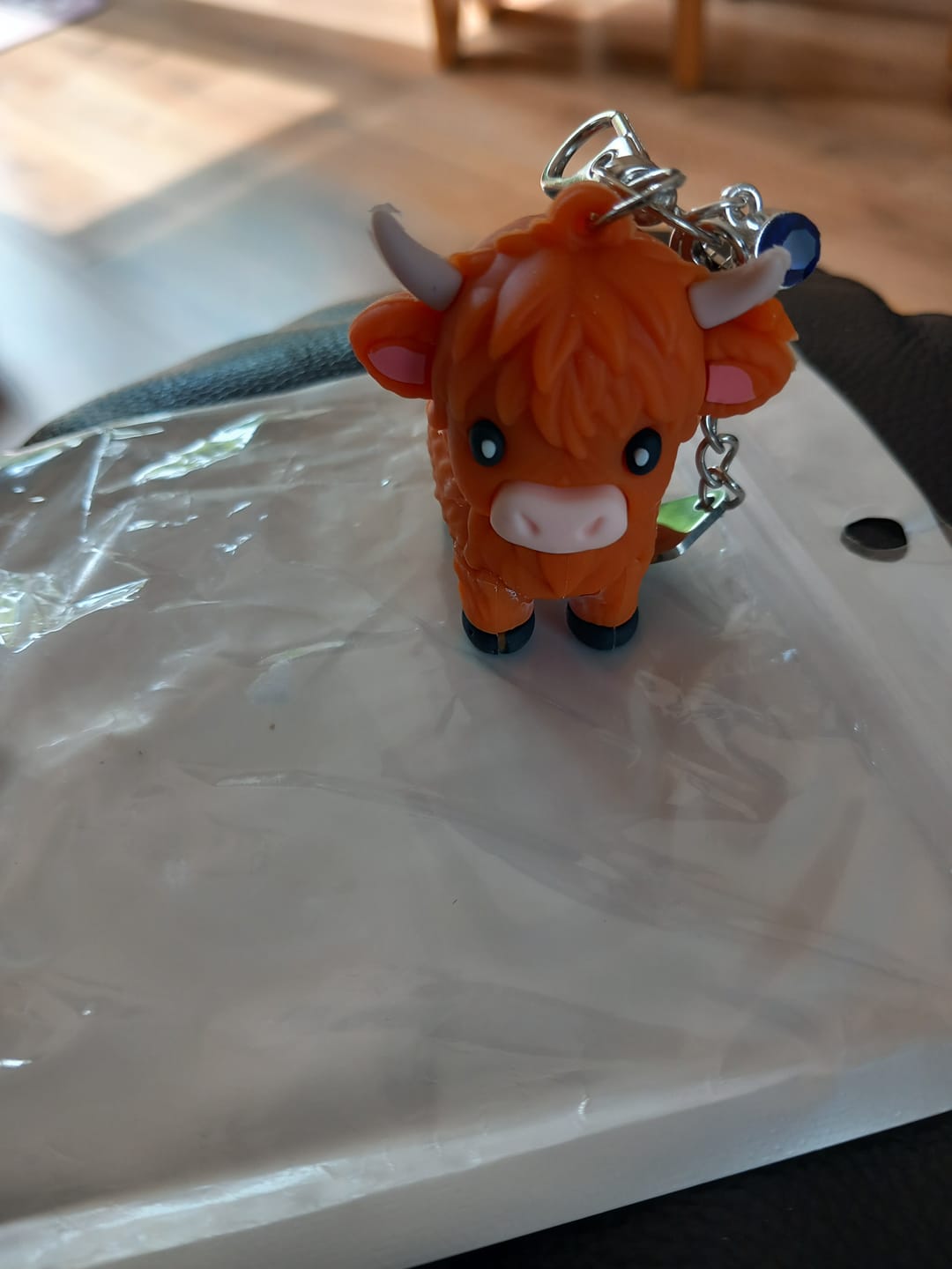 Customer photo review of 🐮A Little Highland Cow For You Keychain: Your Daily Reminder of Quiet Strength