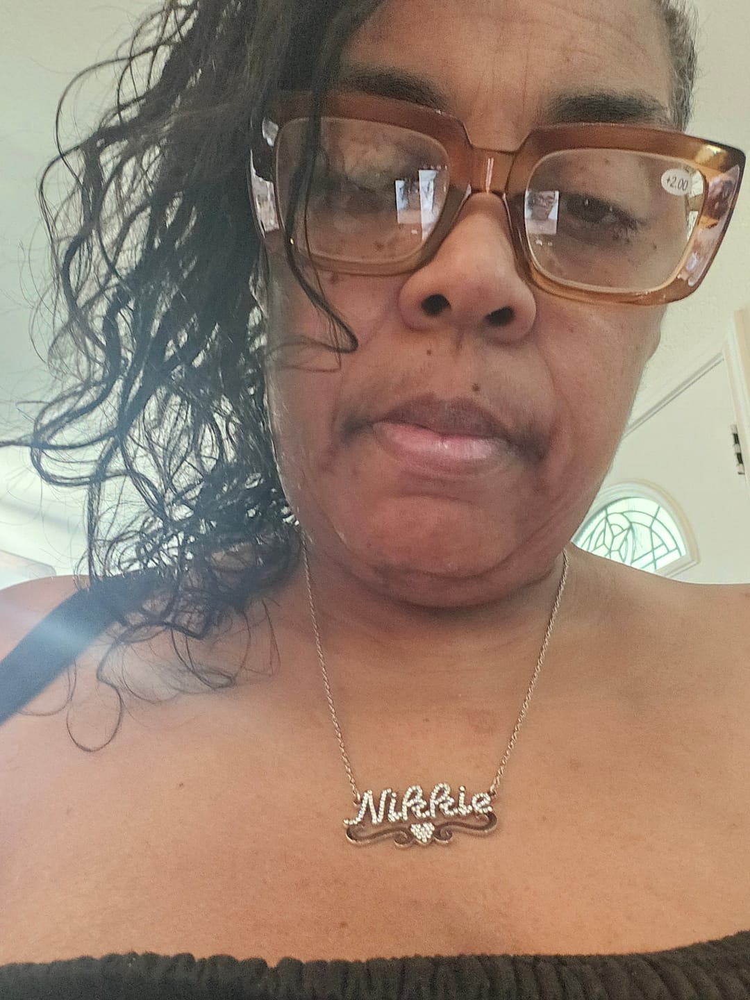 Customer photo review of Ice out Personalized Single Name Nameplate Necklace