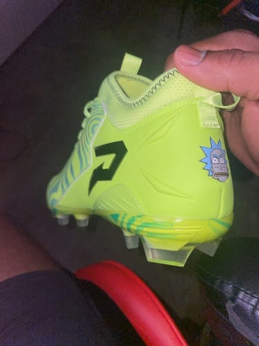 Customer photo review of Phenom Elite Rick and Morty Cleats — Quantum Speed 2.0