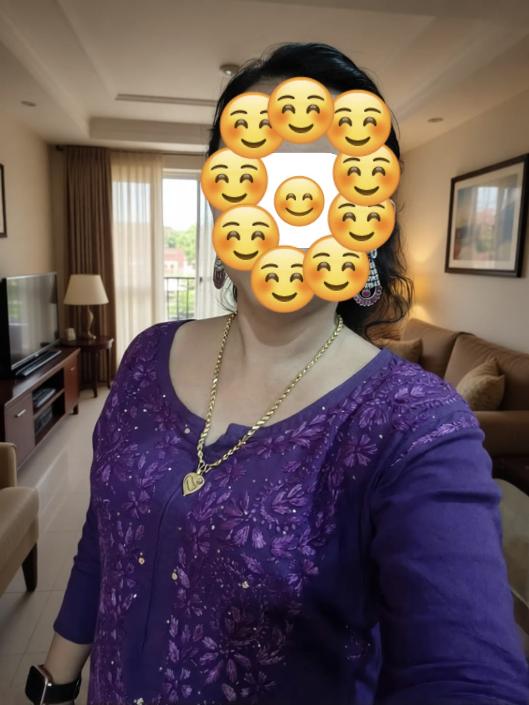Customer photo review of Purple 2 piece Rayon Mukaish set