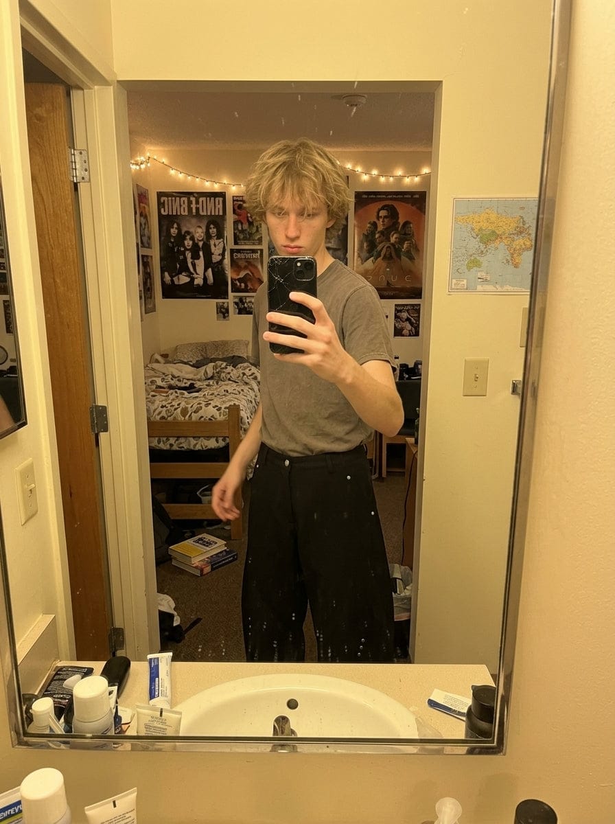 Customer photo review of Retro Unisex Barrel Baggy Pants - 2450