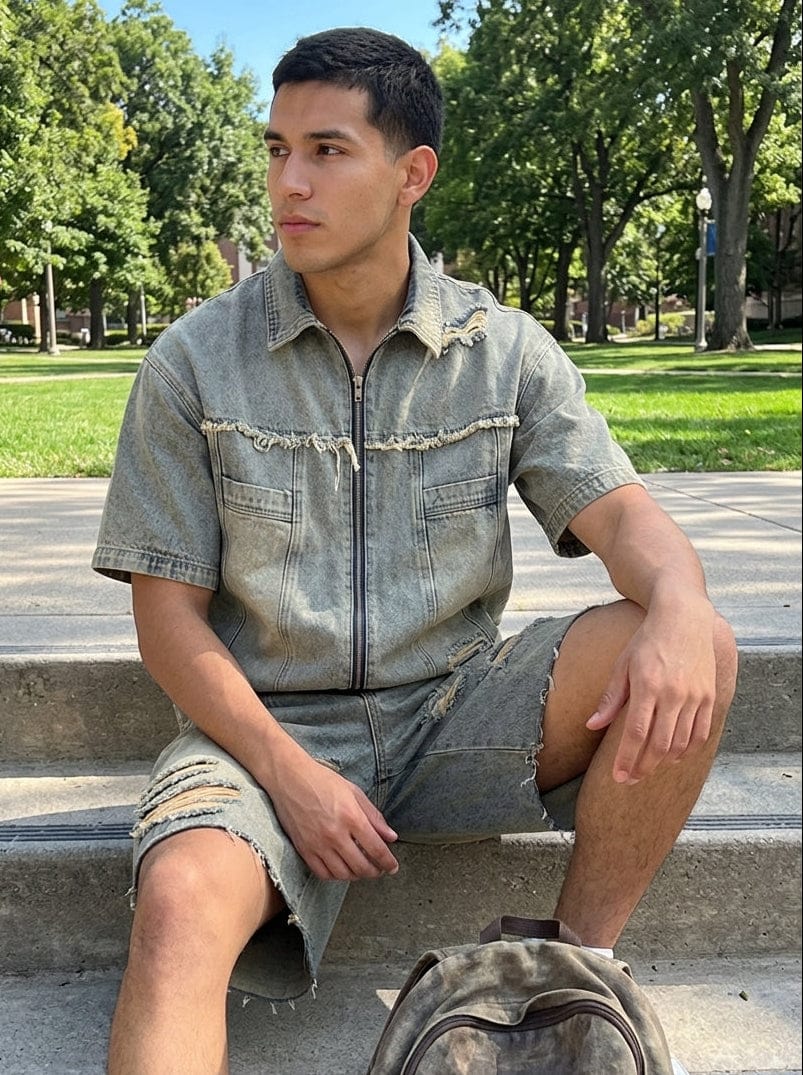 Customer photo review of Ripped Denim Distressed Suit - 2460