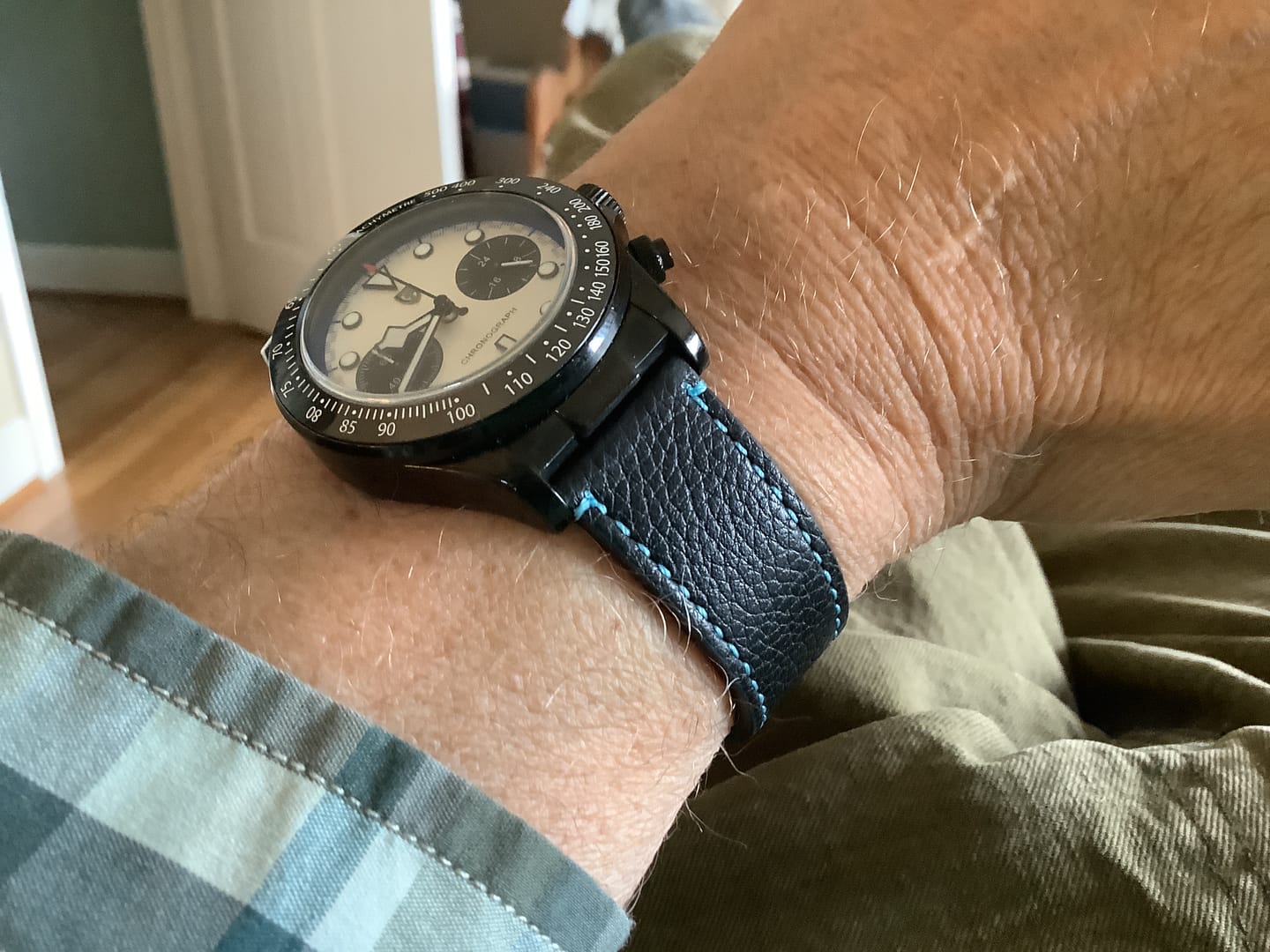 Customer photo review of Leather - Tapered Space Green
