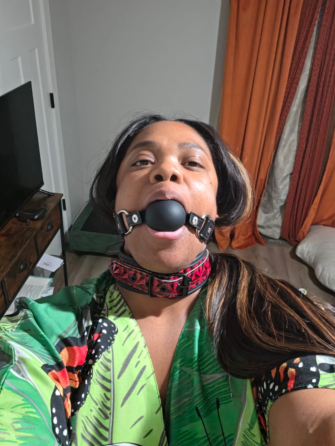 Customer photo review of Crimson Tied Collar with Leash