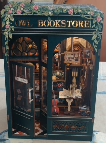 Customer photo review of DIY Book Nook kit - Owl Bookstore
