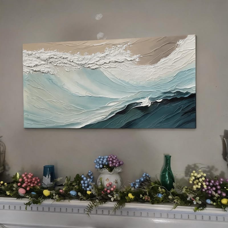 Customer photo review of Blue Textured Minimalist Wall Art #BL001