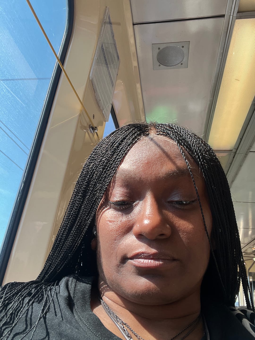 Customer photo review of Mica - 26" & 36" Pre Bleached Swiss HD Full Lace Knotless Micro Senegalese Twist Wig 799 Strands