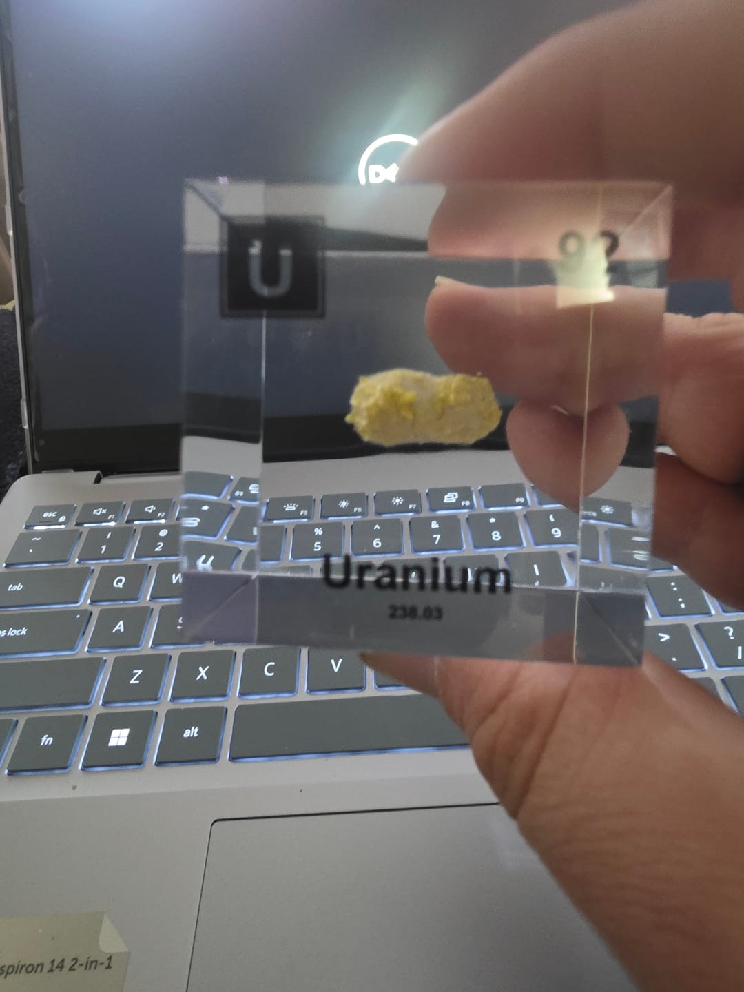 Customer photo review of Uranium Element Cube (2inch Autunite)