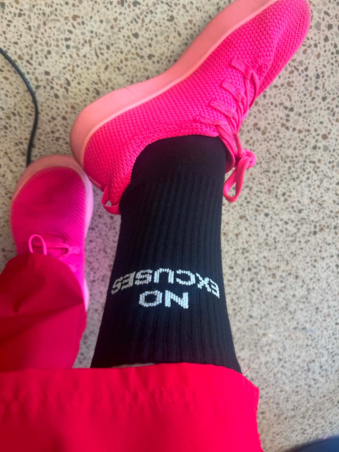 Customer photo review of No Excuses - Crew Workout Socks