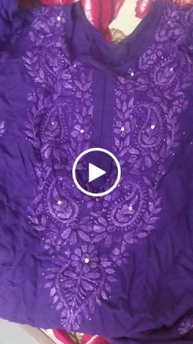 Customer video review of Purple Rayon mukaish Long Kurta