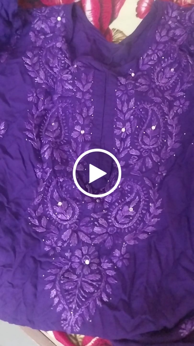 Customer video review of Purple Rayon mukaish Long Kurta