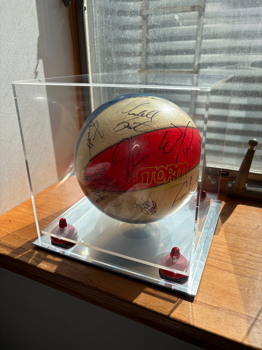 Customer photo review of Acrylic Bowling Ball Display Case (A028/B33)
