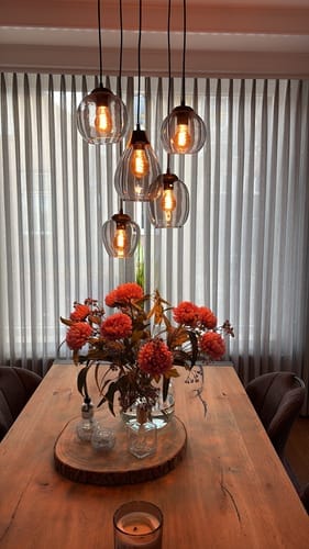 Customer photo review of Hanglamp Navi - 5-lichts - Chroom - Glas