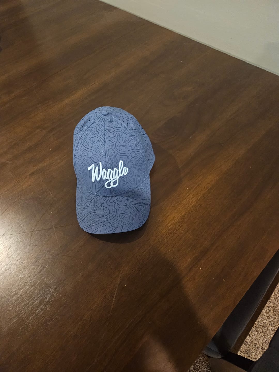 Customer photo review of Waggle Brand Hat - Loon Lake Topographic