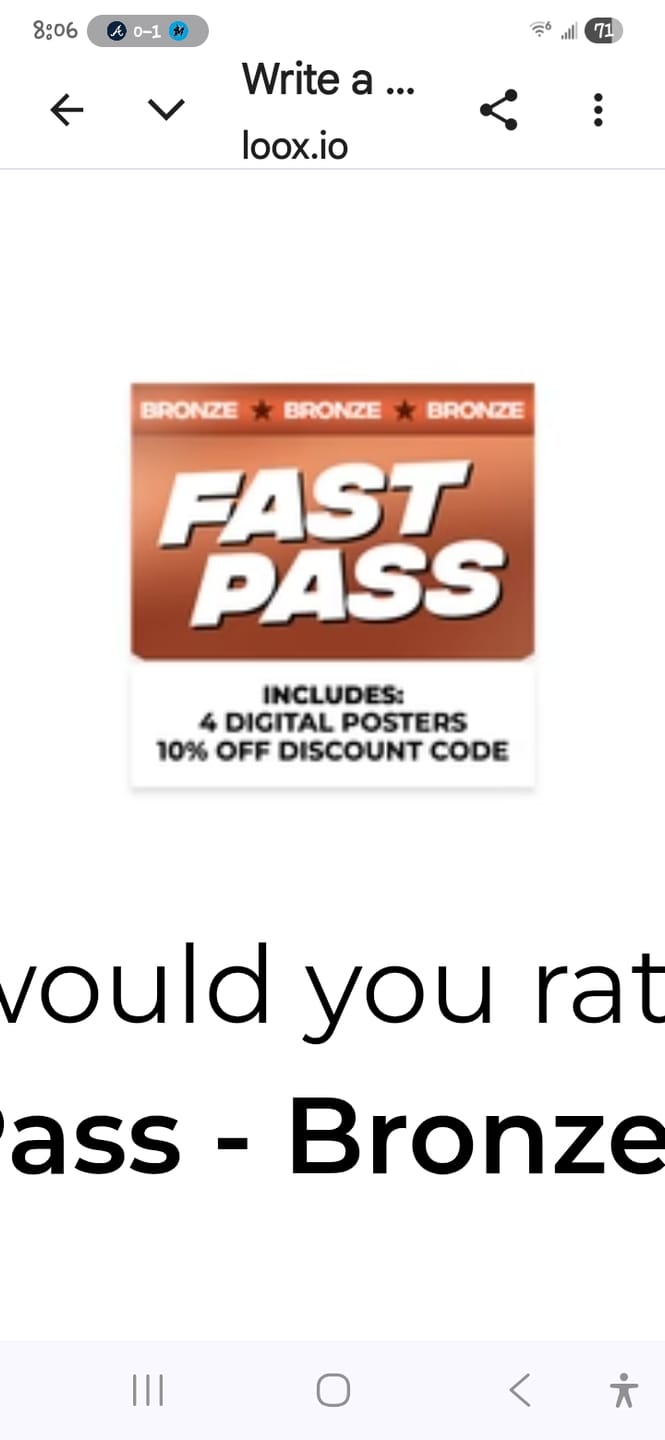 Customer photo review of Fast Pass - Bronze
