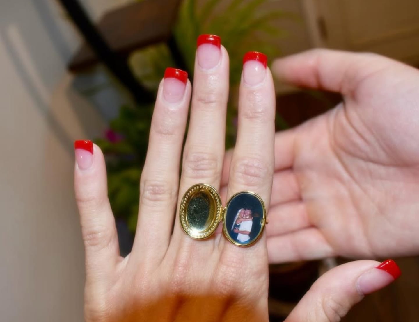 Customer photo review of Custom Photo Locket Ring