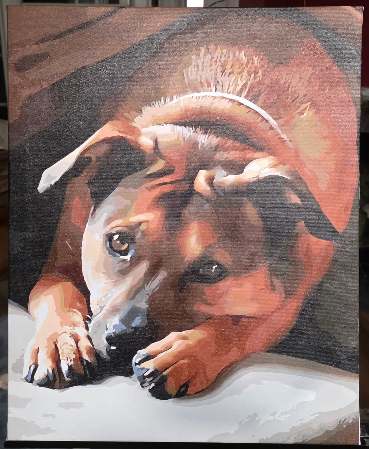 Customer photo review of Custom Paint By Numbers - Personalized Pet Portraits