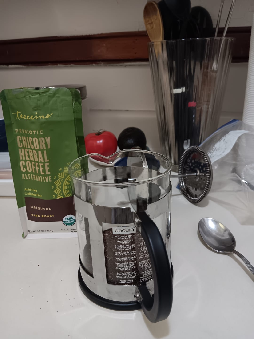 Customer photo review of French Roast Chicory Herbal Coffee