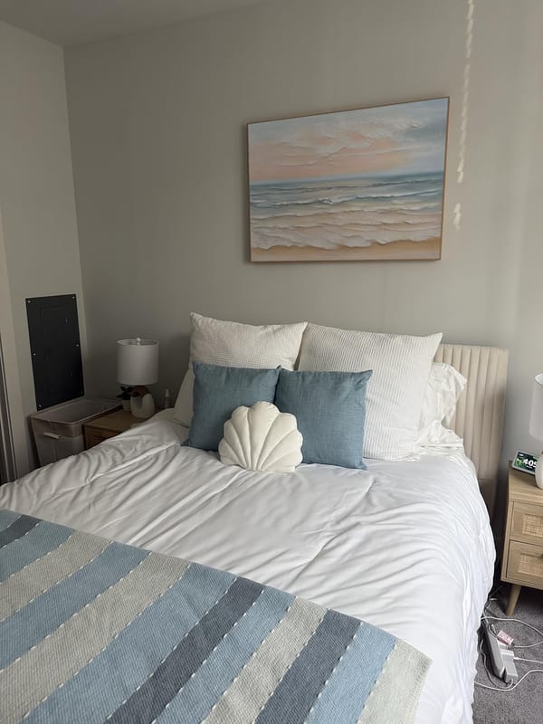 Customer photo review of Colorful Abstract Ocean and Sky Textured Canvas Art #OC008