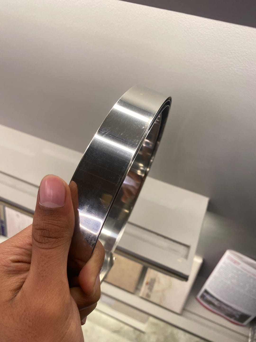 Customer photo review of Stainless Steel Metal Strip – Vastu Remedy for Main Entrance & Door Energy Balance | Ideal for Toilets, Thresholds & Long-term Durability | 0.5 & 1 mm Thickness | 8-100 Ft Lengths