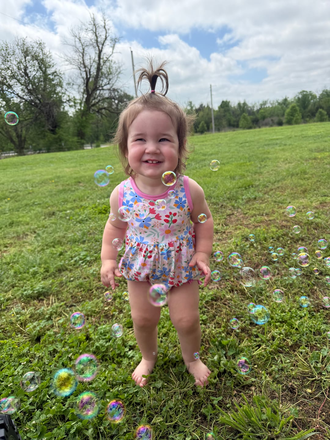Customer photo review of Ladybug Floral Ruffle Romper