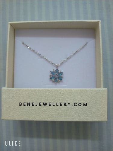 Customer photo review of Elsa Snowflake Necklace