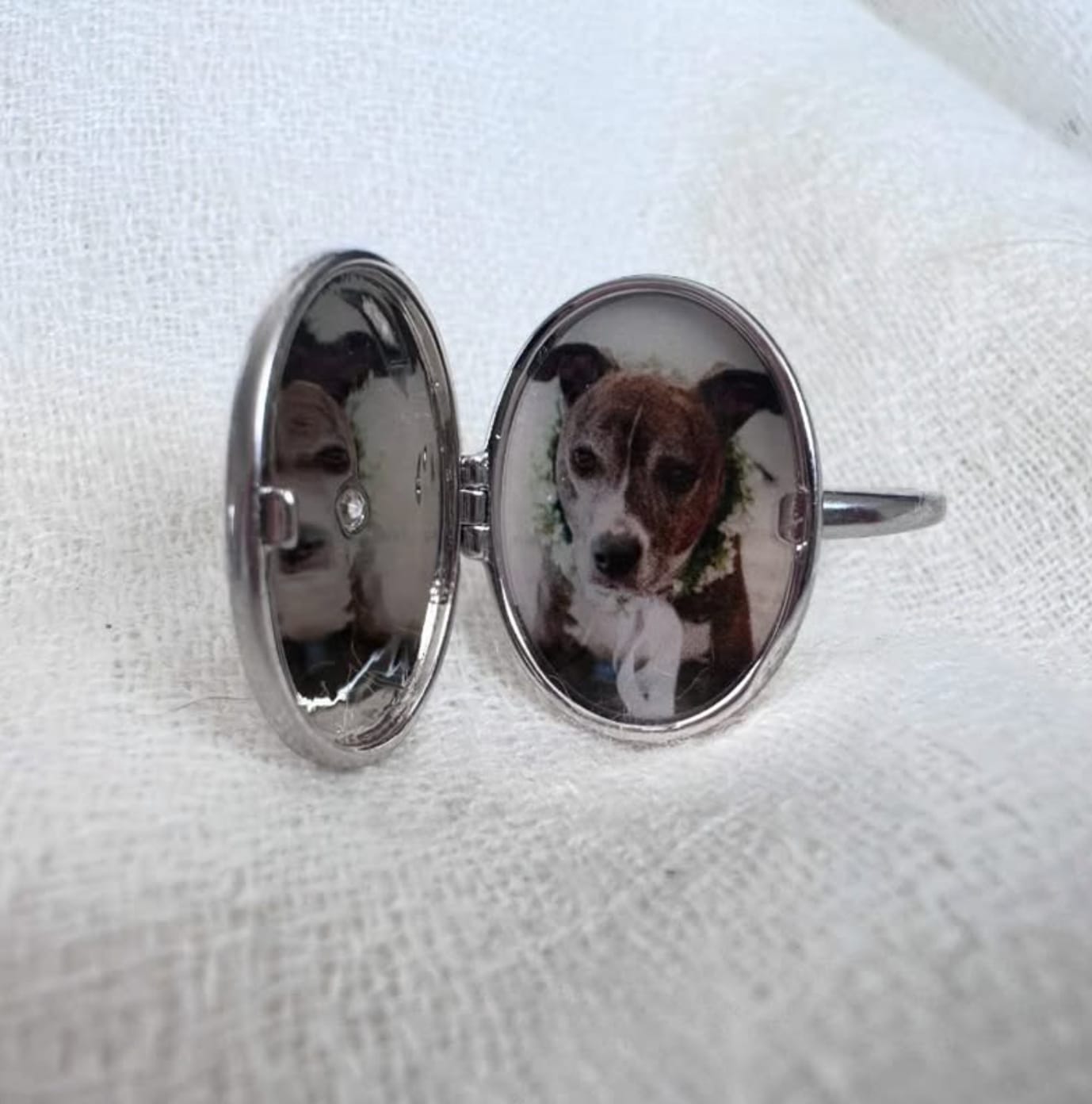 Customer photo review of Custom Photo Locket Ring