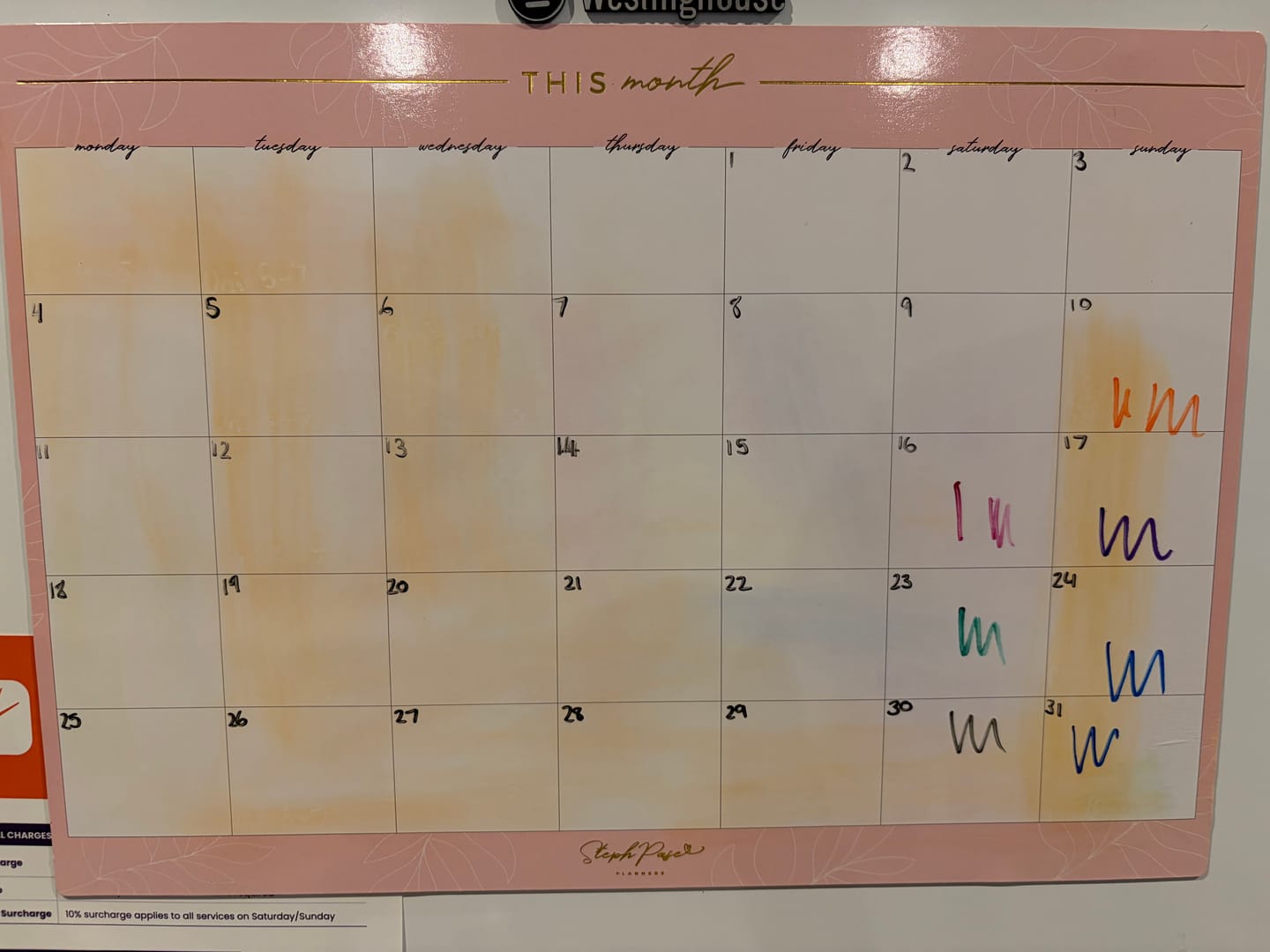 Customer photo review of Monthly Planner Magnet - Blush