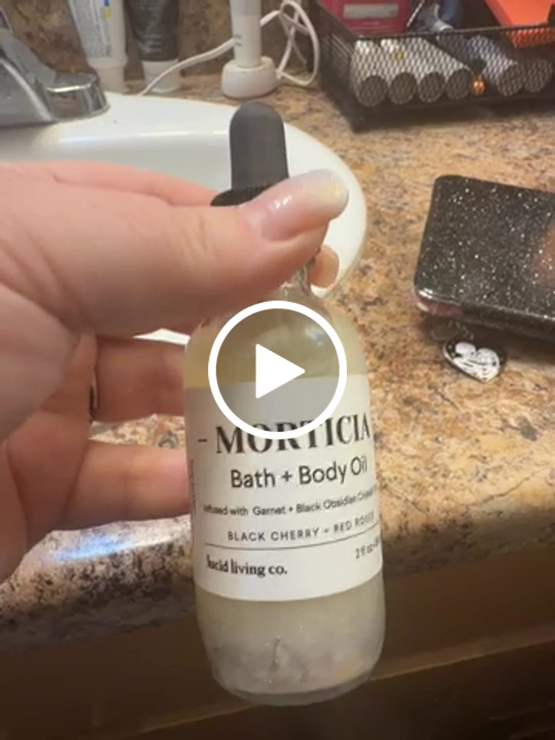 Customer video review of MORTICIA Bath & Body Oil