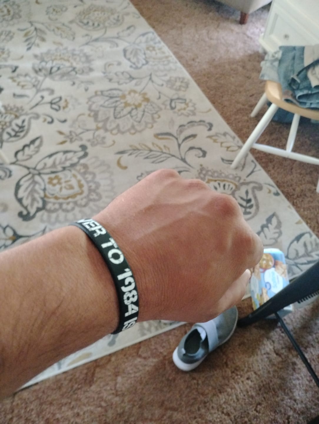 Customer photo review of The Answer to 1984 Wristband