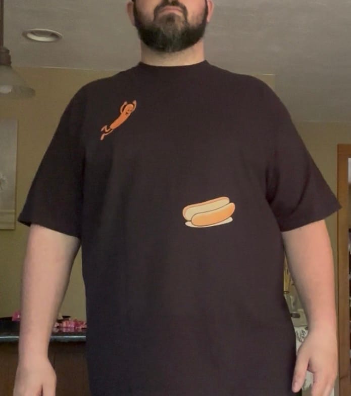 Customer photo review of Hotdog Dive — Premium Tee