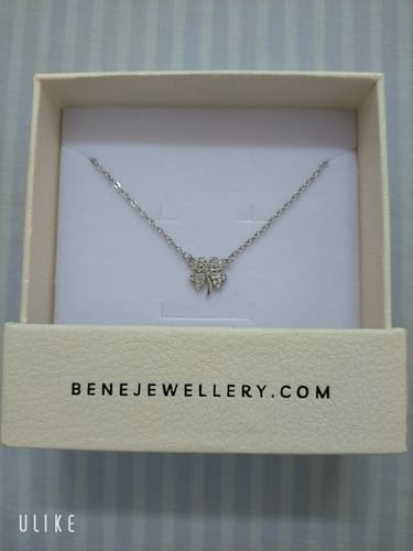 Customer photo review of Lila Clover Necklace