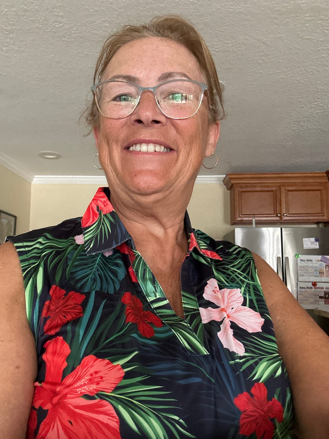 Customer photo review of Jungle Hibiscus Women's Sleeveless Golf Polo