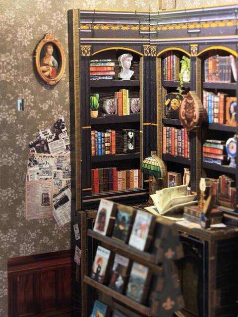 Customer photo review of DIY Book Nook kit - Owl Bookstore