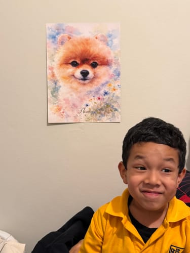 Customer photo review of Personalised Poster With Dog or Cat - Watercolour