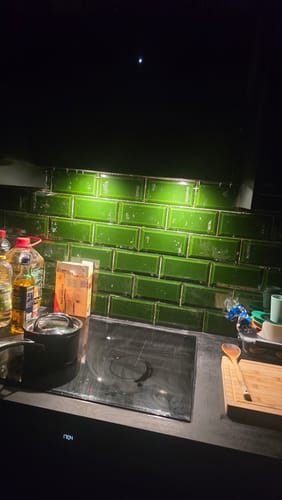Customer photo review of Metro Victorian Green Gloss Rectangle Ceramic Tiles