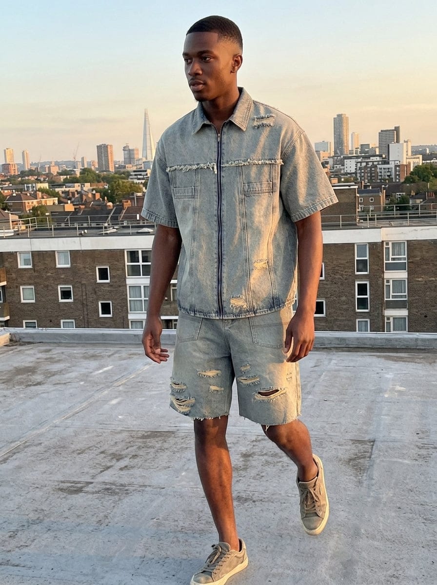 Customer photo review of Ripped Denim Distressed Suit - 2460